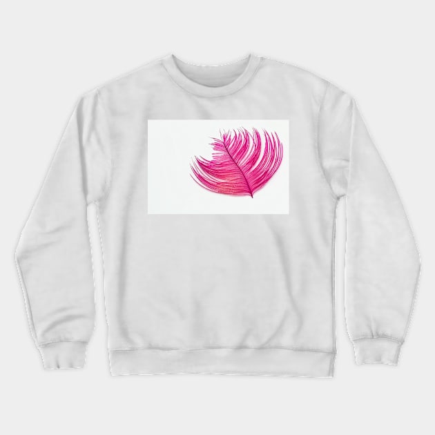 Pink Metallic Single Feather Crewneck Sweatshirt by SHWILDLIFE